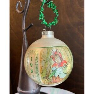 Beatrix Potter 1983 F Warne & Co Schmid Vintage Glass Ornament, Peter Rabbit